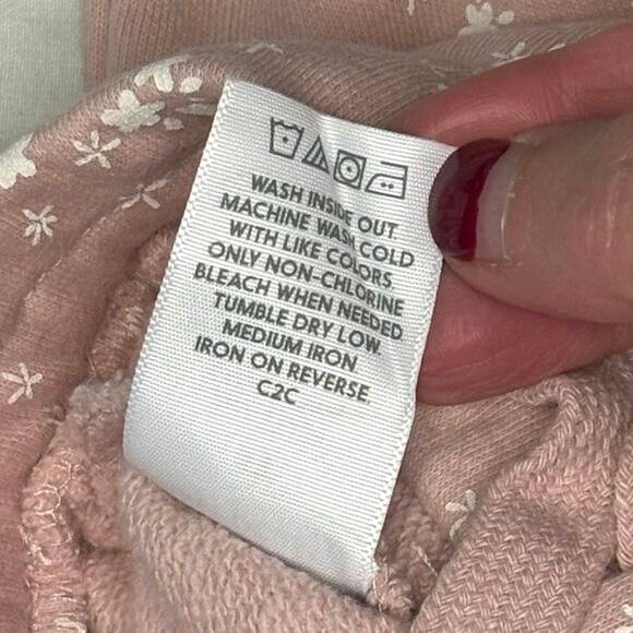 Easy Peasy Wide Leg Sweatpants Toddler Girls  2T Pink White Floral - Picture 6 of 6